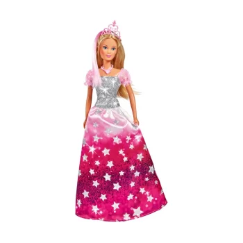Кукла Штеффи в блестящем платье со звездочками и тиарой, 29 см